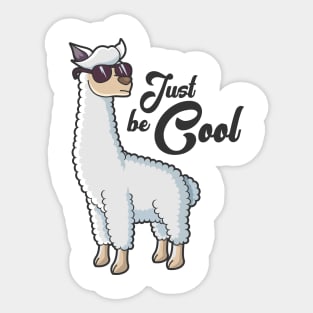 Just Be Cool Lama With Sunglasses Sticker